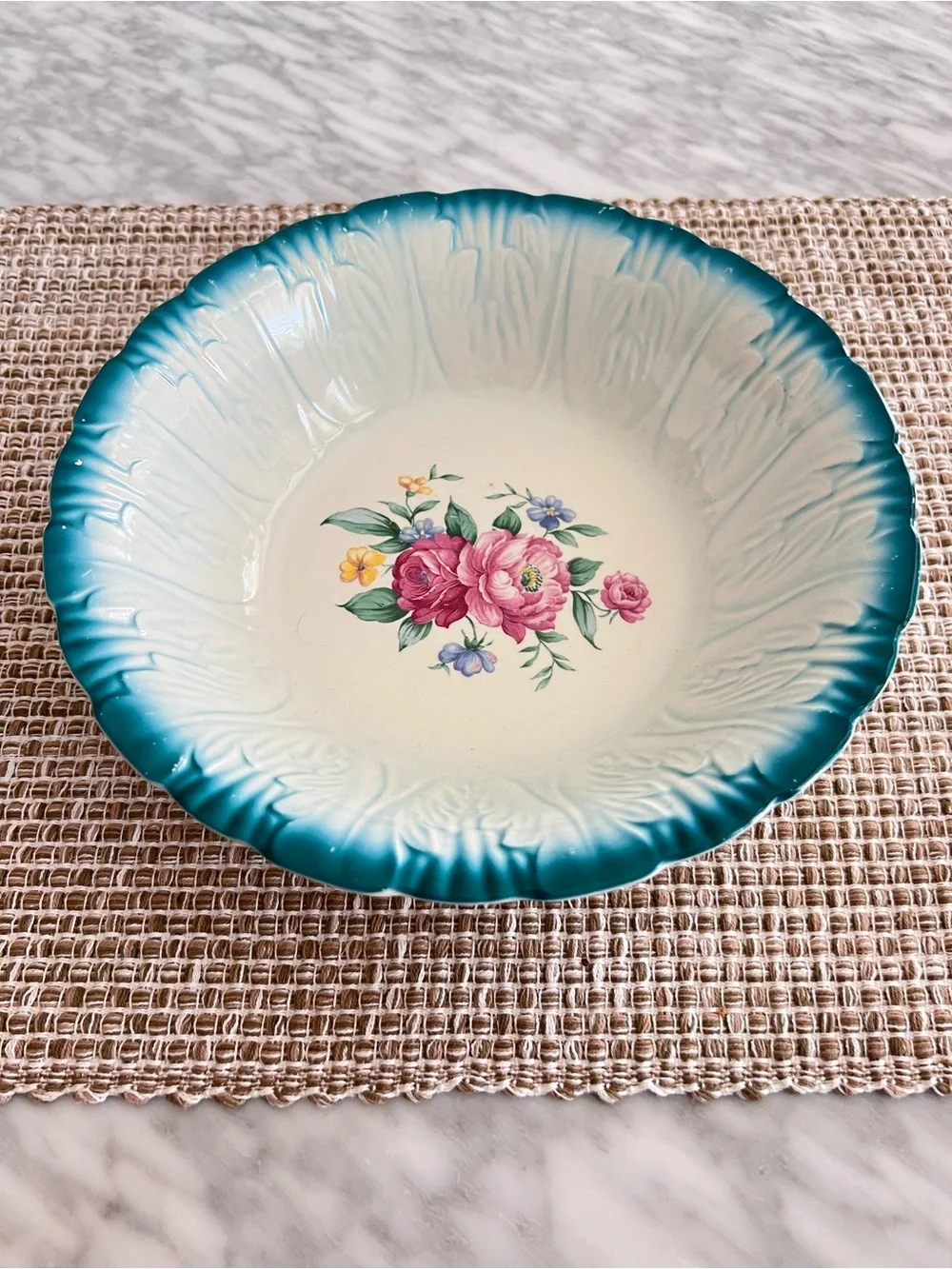 Vintage Homer Laughlin Floral Serving Bowl 2